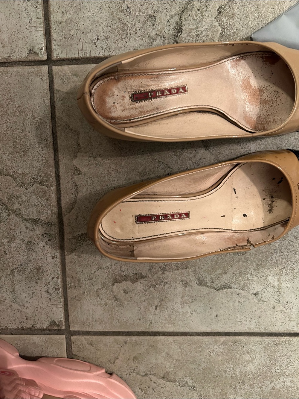 Prada Cap-Toe worn ballet Flats — Tan and Black - Picture 7 of 8